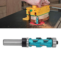 Flush Trim Router Bit 1/2 Inch Shank 43mm Cutting Length 19mm Cutting Diameter Double Bearing Spiral Trimmer Flush Trimming Bit