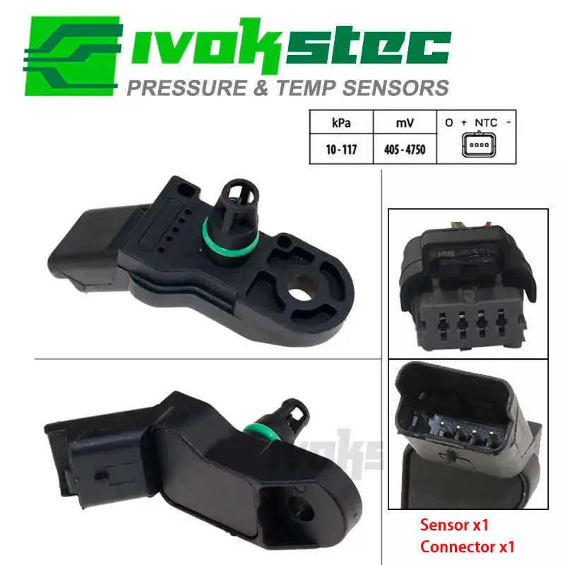 Sensor MAP de Presión Absoluta del Colector de Admisión 0261230043 para Peugeot 106 Partner 206 307 807 407 1007 207 96365830 1920AJ SEB950