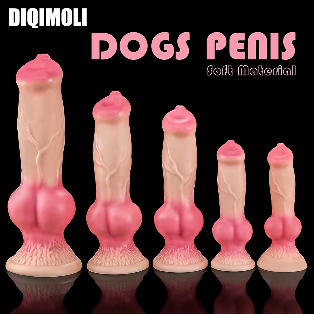 Oversized Dog Dildos Anal Plug Soft Penis Anal Dilator with Suction Cup Phallus Butt Plug Stimulate Vagina Anus Dick Sex Toys