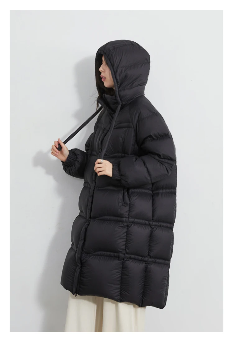 CHIC VEN Women Long Down Coats Solid Loose Casual 95 White Duck Down Jacket Thick Warm Female Outerwear Autumn Winter 2025