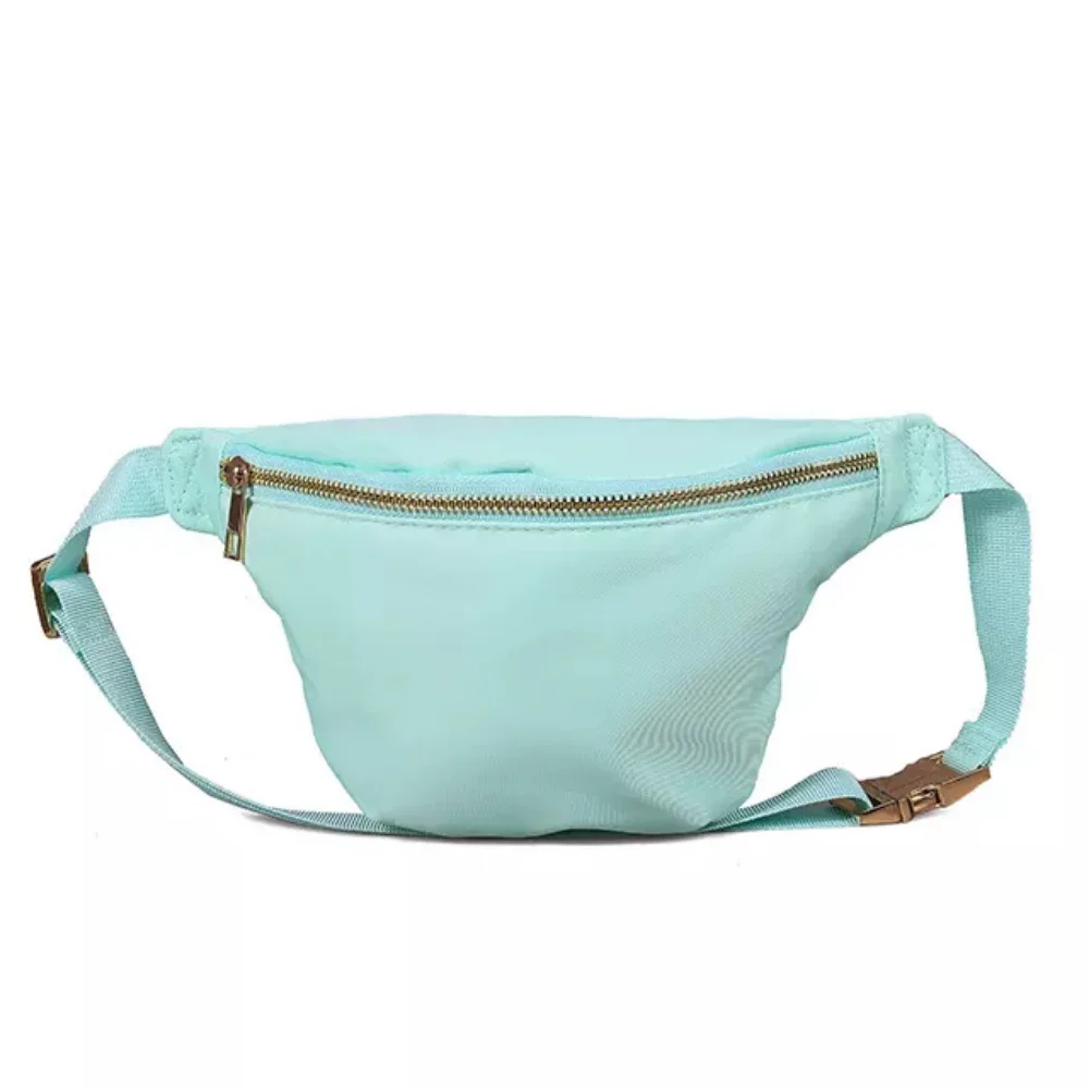 Candy Color Nylon Fanny Packs Women Fashion Letter Patches Waist Pack Female Casual Versatile Chest Bags Simple Cute Hip Pouch