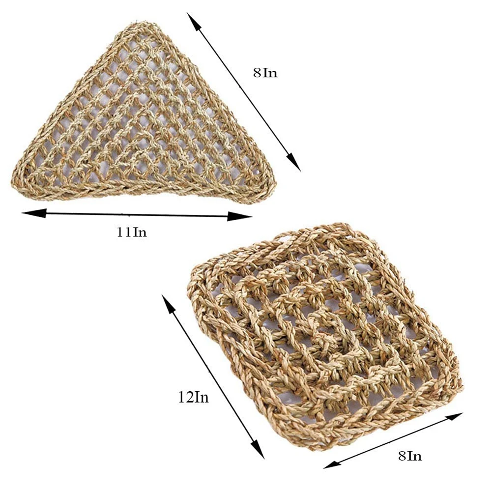 A93Z 2 حزمة أرجوحة التنين الملتحي الزواحف تسلق ديكور 100% أرجوحة قماش الأعشاب البحرية الطبيعية للزواحف #5