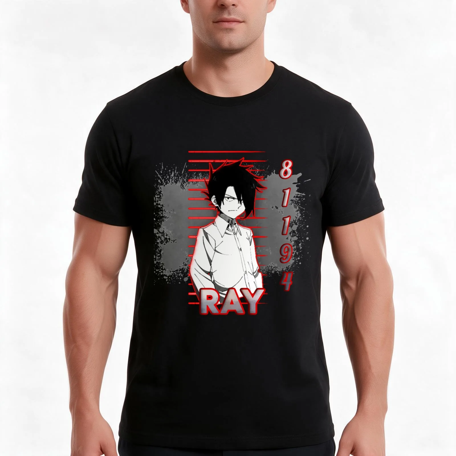 The Promised Neverland Ray T-Shirt, Summer Casual Cotton Tee, Oversized Streetwear Tops, Vintage Graphic Print, Unisex Men Women