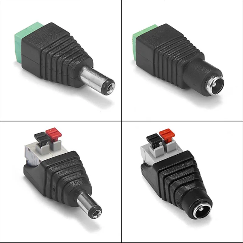 Connecteur DC mâle et femelle, adaptateur de prise d'alimentation pour caméras de vidéosurveillance, bande lumineuse LED a7, 2.1mm x 5.5mm