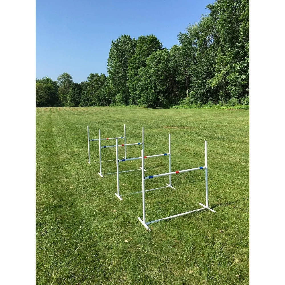 Dog Agility Travel Jump Set 4 Bar Jumps Total with Adjustable Jump bar and Dog Agility Jump Cups