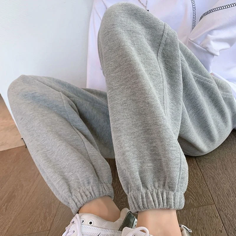 

plus Size Women's ey Fce Lined Casual Sports Pants Loose Trousers Harlan Sle Autumn Winter High Waist Long Pants