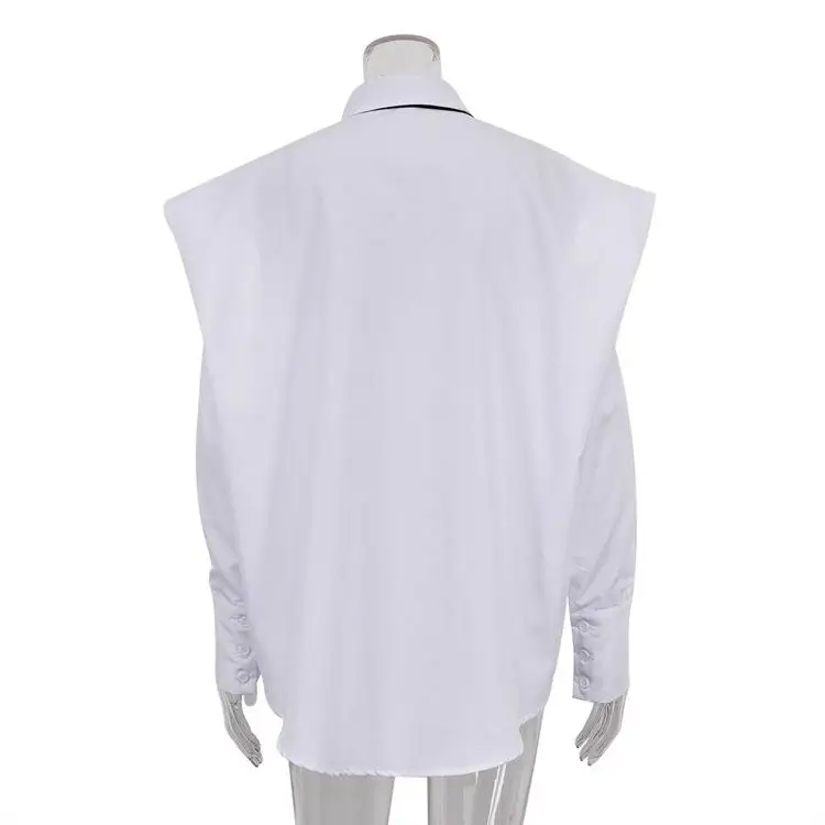 Women's Long Sved Collared irt Fene Touch Polyester Fiber 00% Regular Thin Non-deformable Pure Color Patchwork