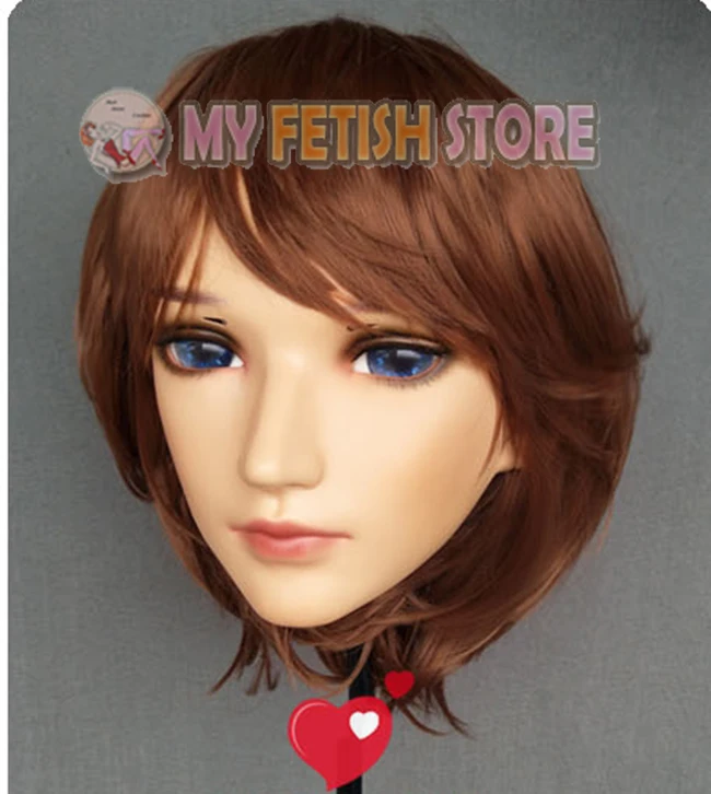 (Jing) femme douce fille résine demi-tête Kigurumi BJD yeux Crossdress Cosplay japonais Anime rôle Lolita masque avec yeux et perruque