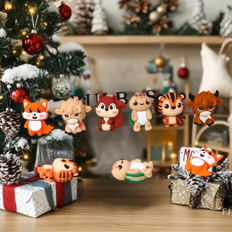 

[YU]5Pcs 3D Silicone Squirrel Cow Turtle Animal Beads Accessories DIY Jewelry Keychains Pendants Handcrafted Kits