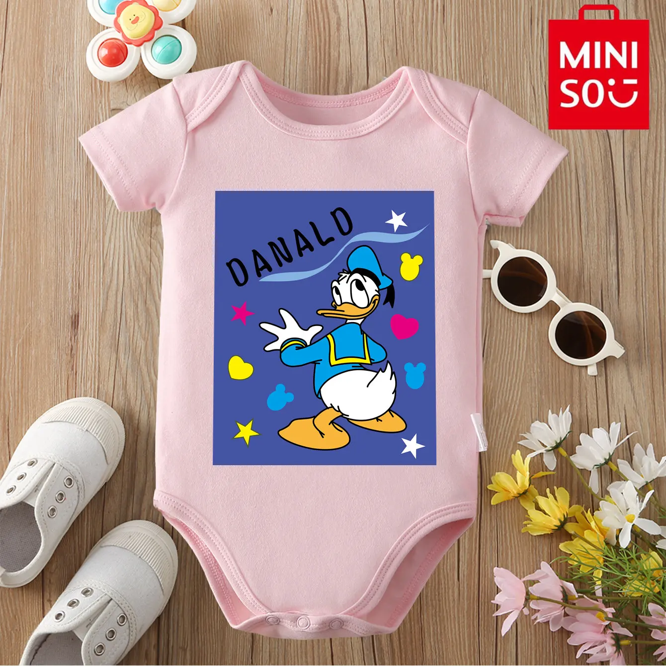 

MINISO Боди из чистого хлопка с гуфи и плутом, мягкая детская одежда, лучший подарок для ребенка, комбинезон-комбинезон для детей от 0 до 12 месяцев, милый новорожденный