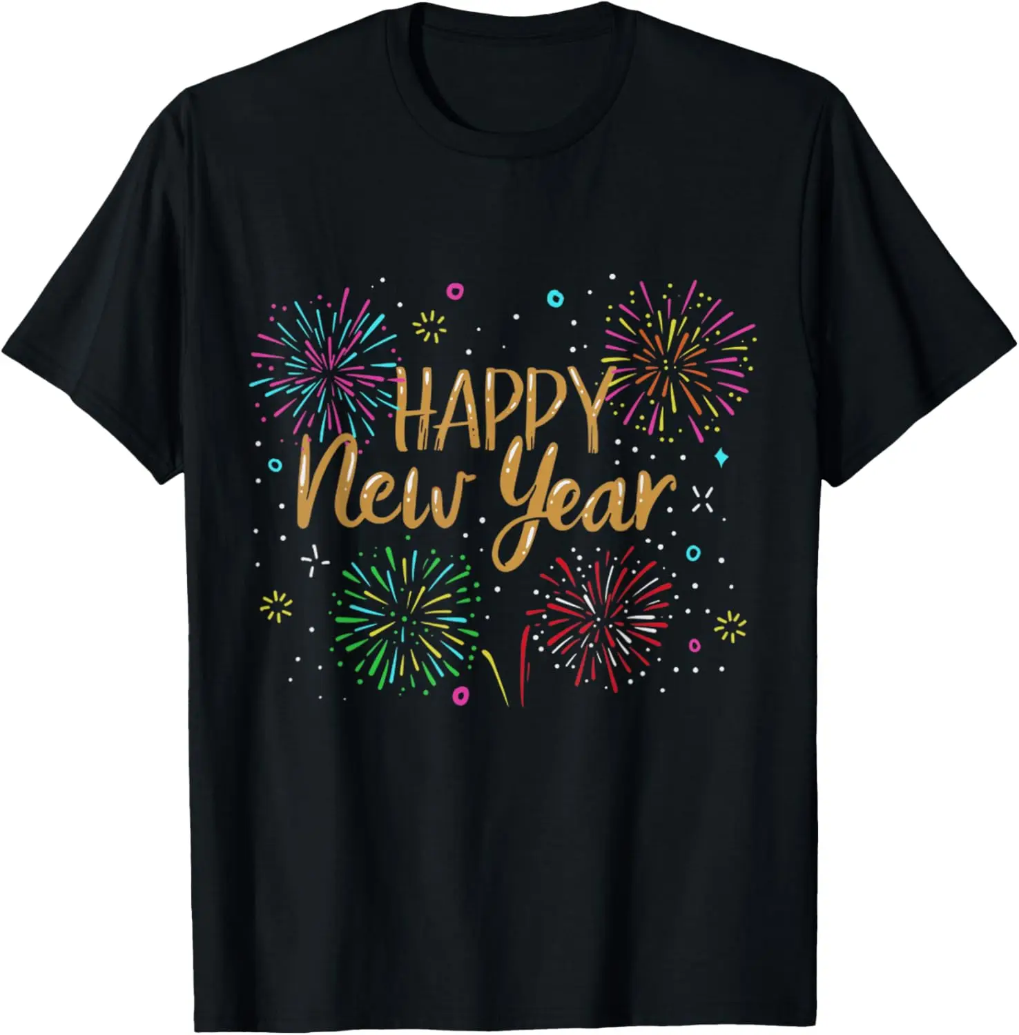 New Year's Eve party supplies - Happy New Year 2026 - Short-sleeved T-shirt - Casual, fashionable, relaxed streetwear top
