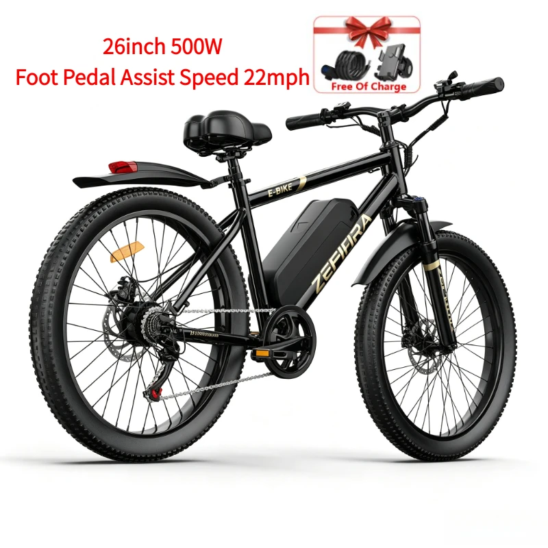500W 26 Inch Urban Mountain E-bike,Certified UL2849 45° Climbing Adjustable Front Brake Seat Factory Original Free Local Shipping image 3