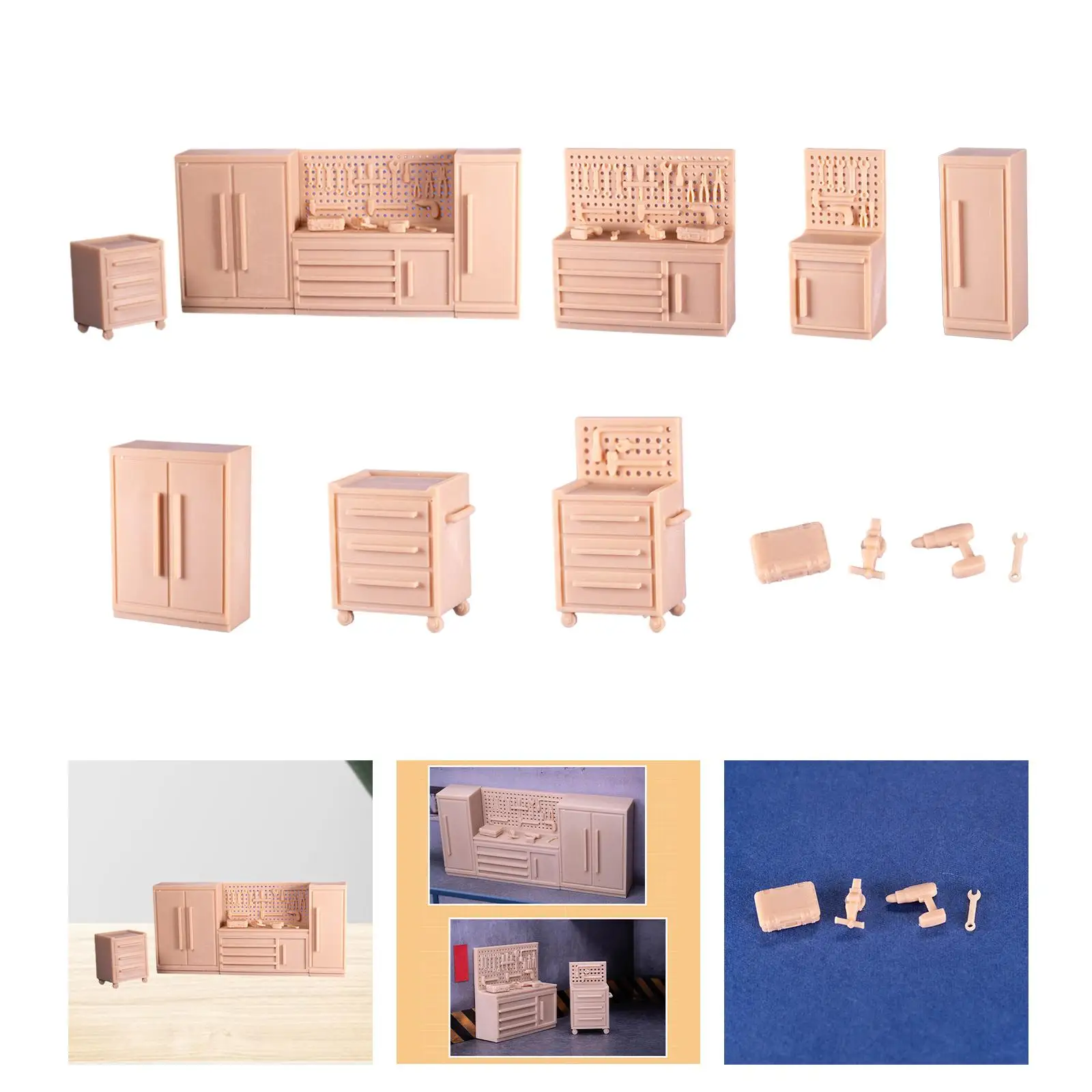 1/64 نموذج منضدة صغيرة من الراتنج لمشاريع الديوراما والمناظر الطبيعية