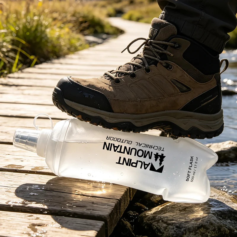 500ml Foldable Leak-Proof Soft Collapsible Water Bottle for Hydration Pack  BPA Free TPU, Lightweight Soft Flask For Running - view 6