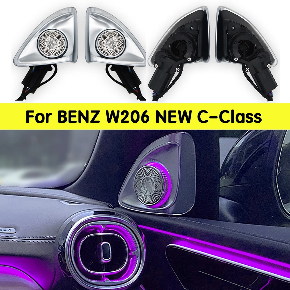 

For Mercedes Benz W206 C -Class 4D Rotating Tweeter Speaker 64 Colors Sync with Original Ambient Light System Car Accessories