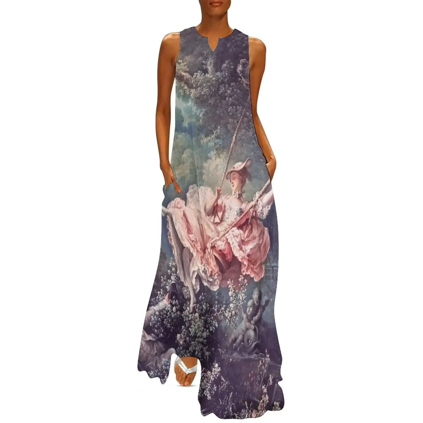 

Jean-Honoré Fragonard The Swing - Pastel Edition Long Dress Women's evening dress Dress