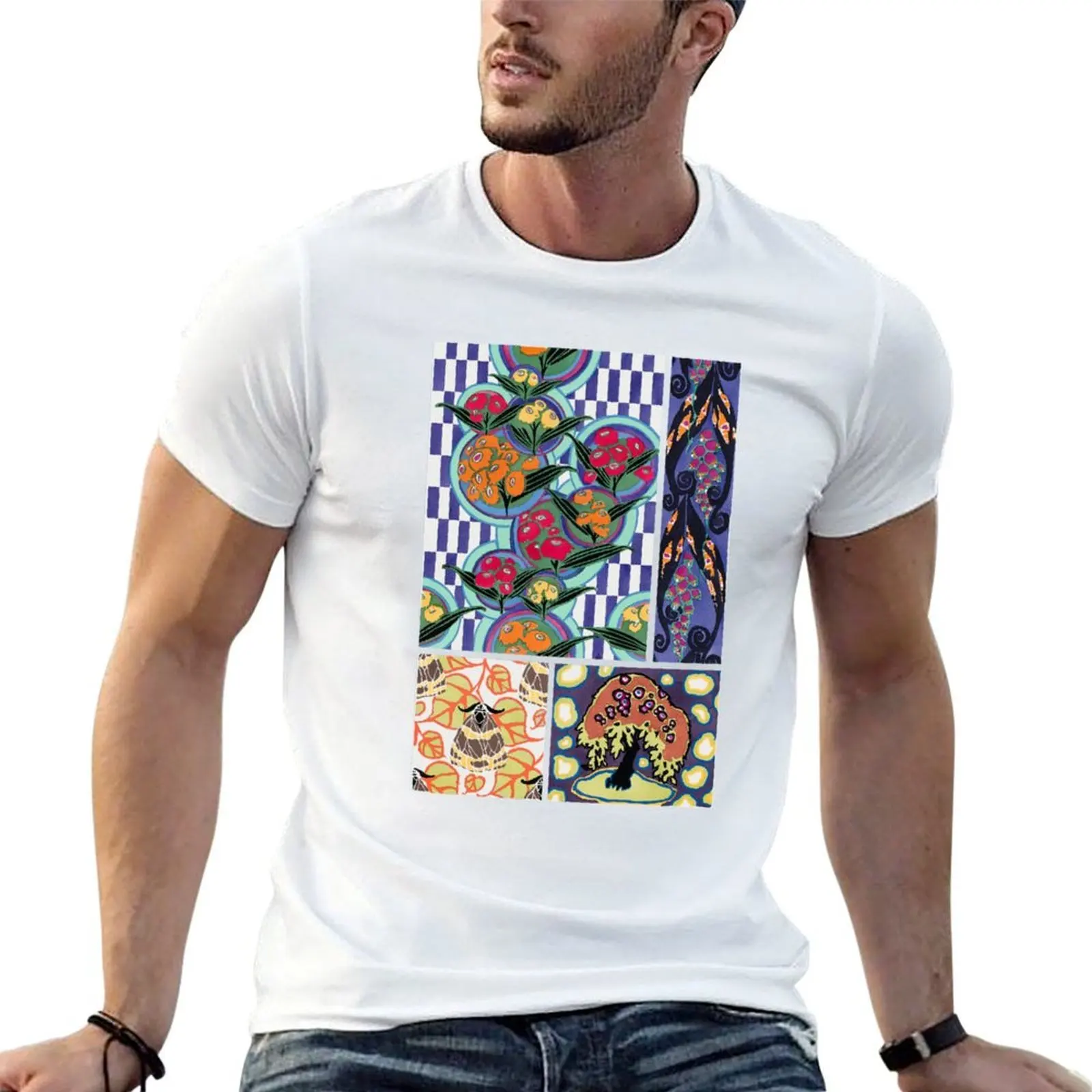 

Art Deco Art Nouveau Bright Floral Patterns T-Shirt men t shirt cotton 100% t shirt personalised T-Shirt