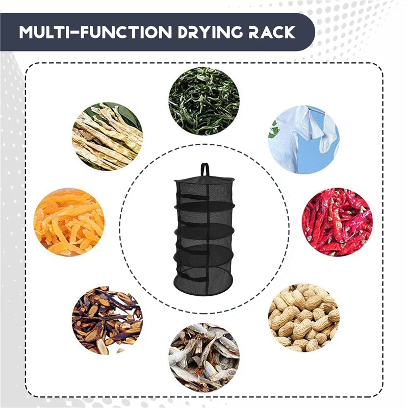 ABHU Herb Drying Net With Zippers Herb Dryer Mesh Tray Drying Rack Flowers Buds