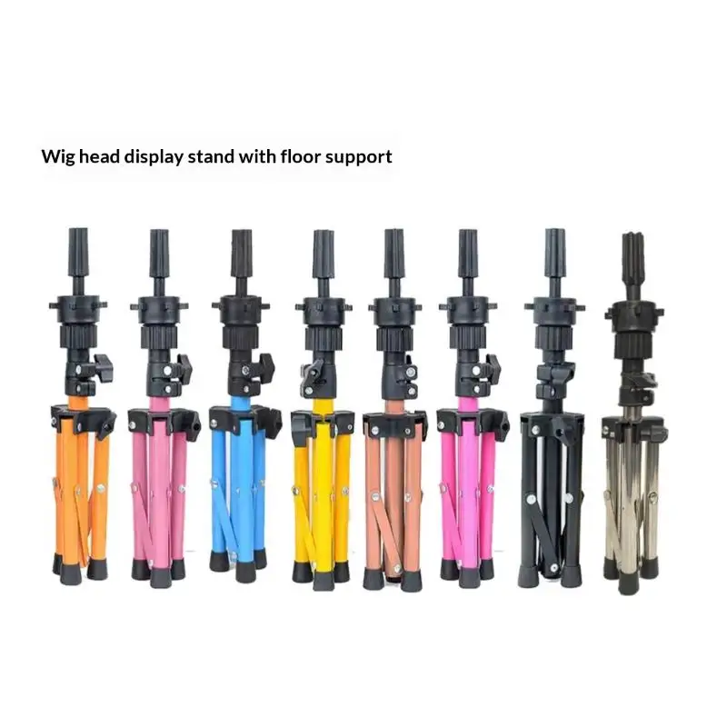1Pcs Metal Wig Mannequin Head Tripod Stand Wig Stand Tripod For Hairdressing Training Head Adjustable Wig Tripod Stand