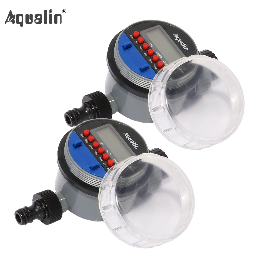 2pcs  Electronic LCD Display Home  Ball Valve  Water Timer Garden Irrigation Watering Timer Controller System