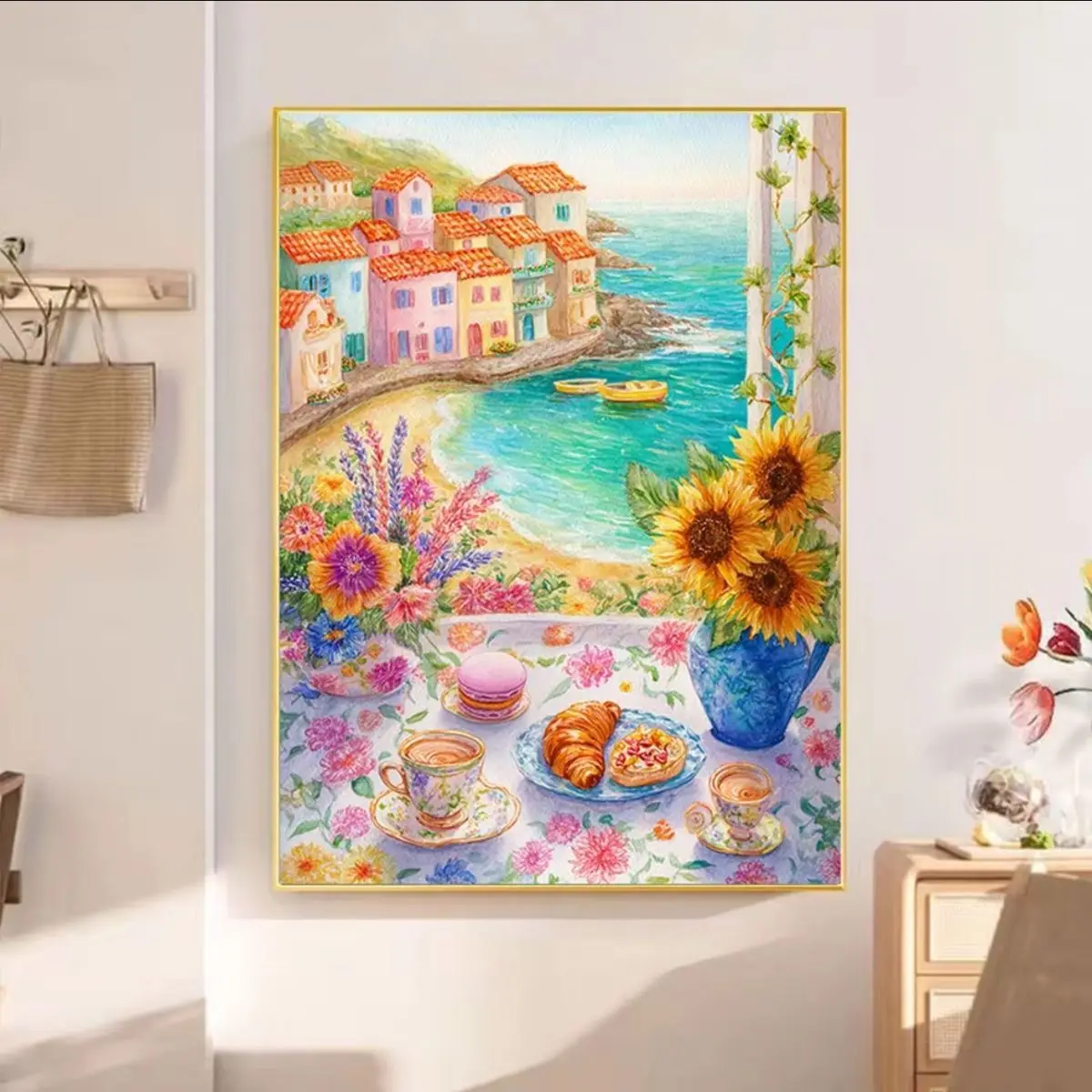 

9ct 65x80 см, приморский оконный порог, вышивка, набор с принтом «сделай сам», набор для вышивки крестом, рукоделие, домашний декор, поделки с иглами, 45 цветов