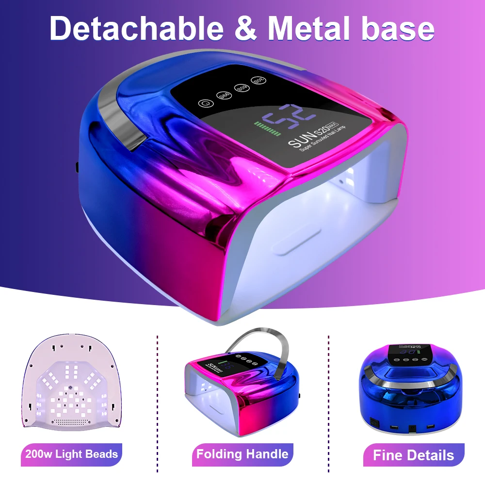 Cordless Rechargeable UV LED Nail Lamp With LED Display Wireless 48LEDS Nail Drying Lamp For Curing All Polish Gel Salon Tools