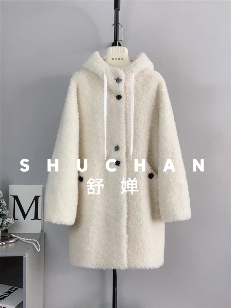 100% laine manteau femmes nouveau chaud à capuche simple boutonnage moyen et Long femmes Casacos De Inverno Feminino