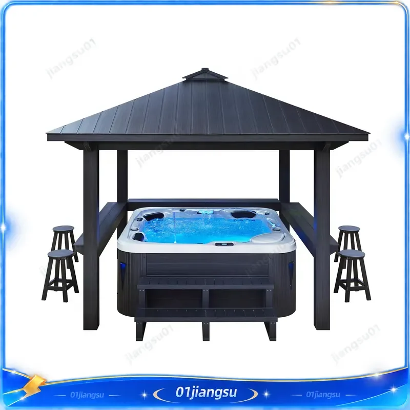 MEXDA Modern Wooden Gazebo Outdoor Spa Tub Cover High Quality Garden Pergola Patio Shade Structure Waterproof WS-LT05