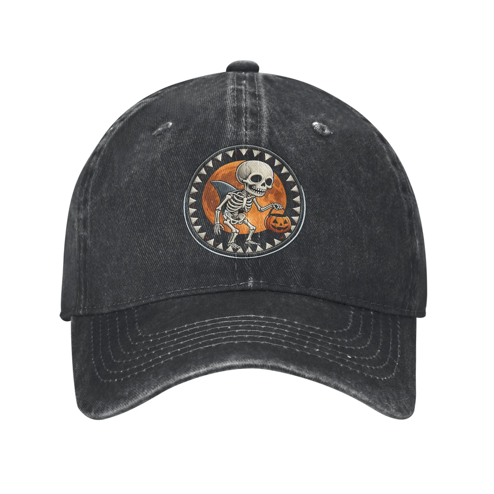 Spring Toddler Shark Fin Trick or Treat Halloween Baseball Cap Sun Visor Design Washed Trucker Hat Tennis Skate Snapback Cap