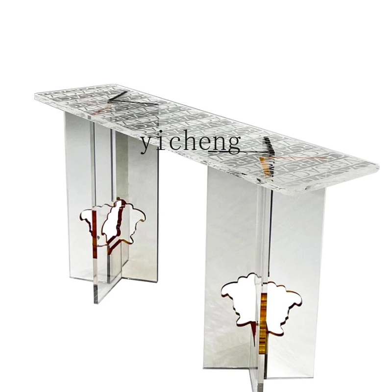 

Xl Hallway Table Light Luxury Acrylic Lobby Decoration Table Length a Long Narrow Table Wall Storage