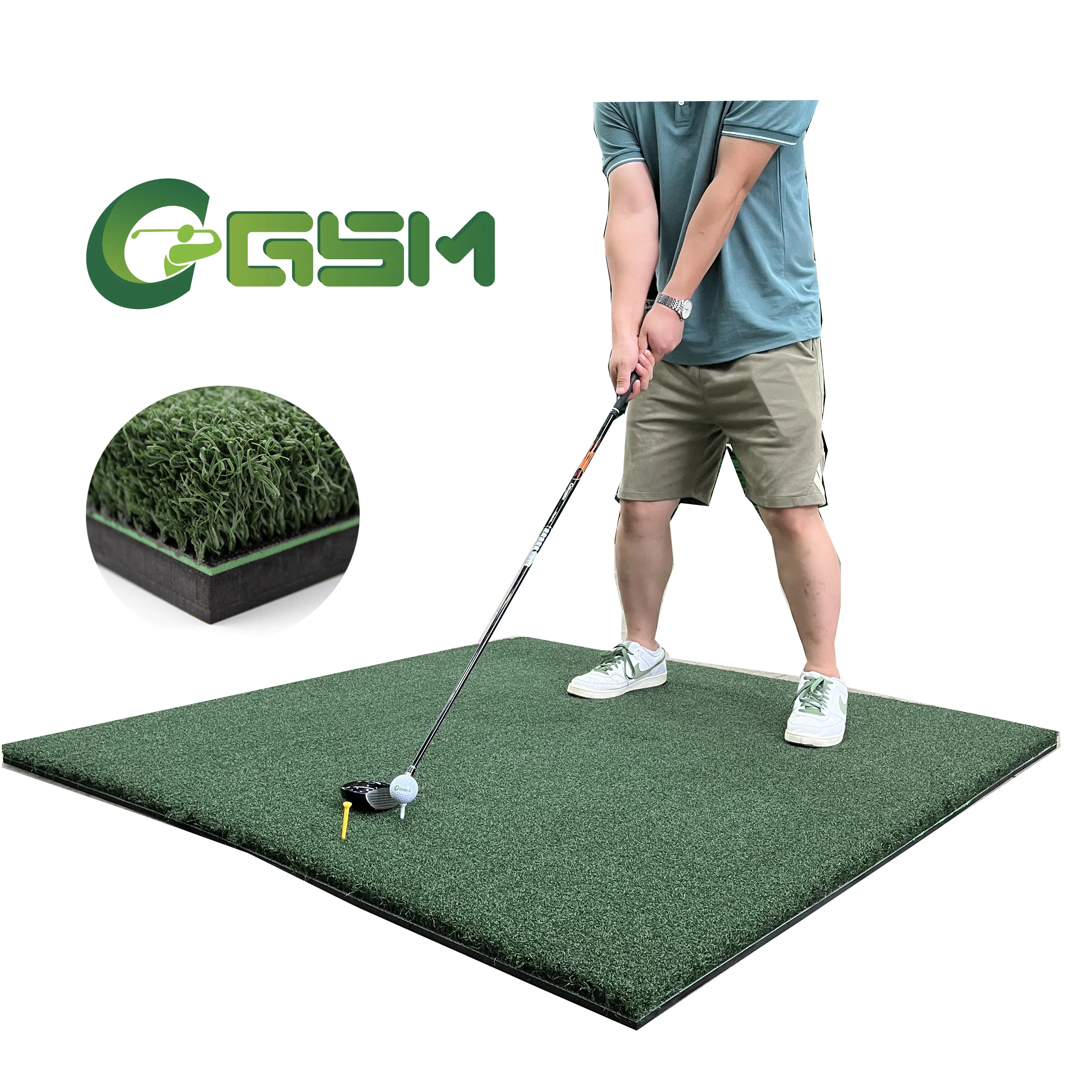 putting put green driving range hit hitting golf turf  grass mat tee mats simulator moq 1mat 15x15 indoor