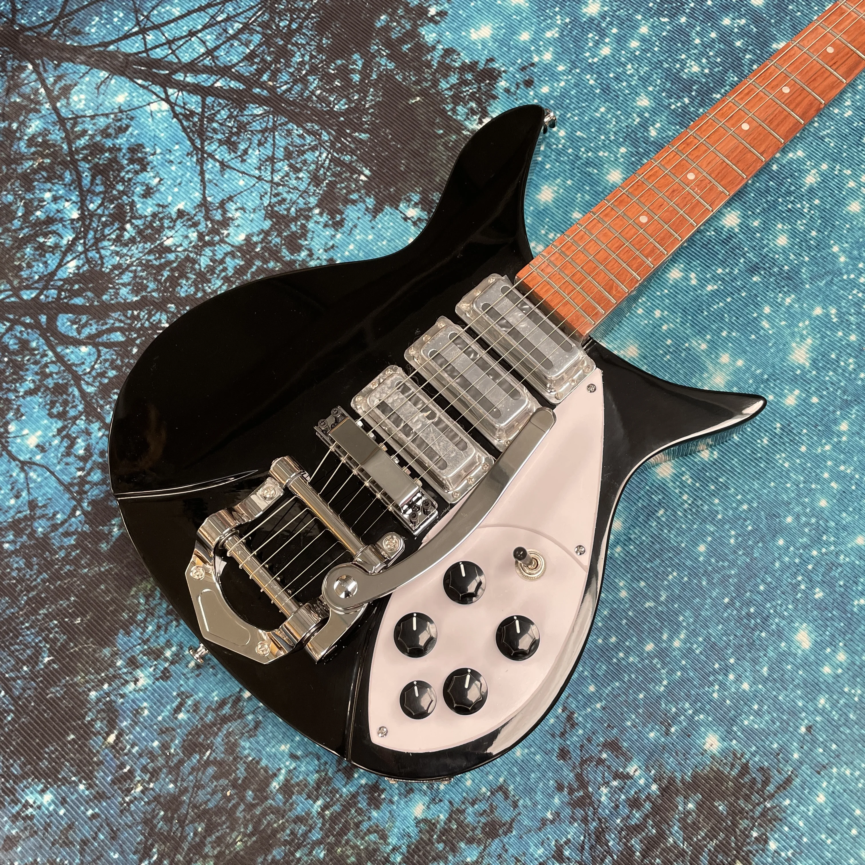 Black lacquer electric guitar, rosewood fingerboard guitars, 21-fret maple neck electric guitarra view 2