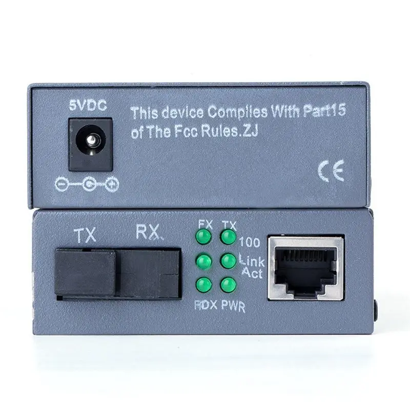 A59E 1 Pair -3100 Fiber Transceiver Single Fiber Converter 25Km SC 10/100M Single Mode Single Fiber Transceiver EU Plug