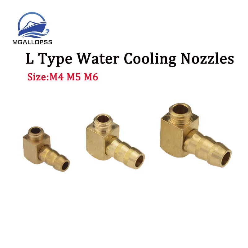 1pc 90 Degree Water Cooling Nozzle M4/M5/M6 L Type Water Cooling Faucet Water Nipples Fuel Nozzles for Rc Boat Cars