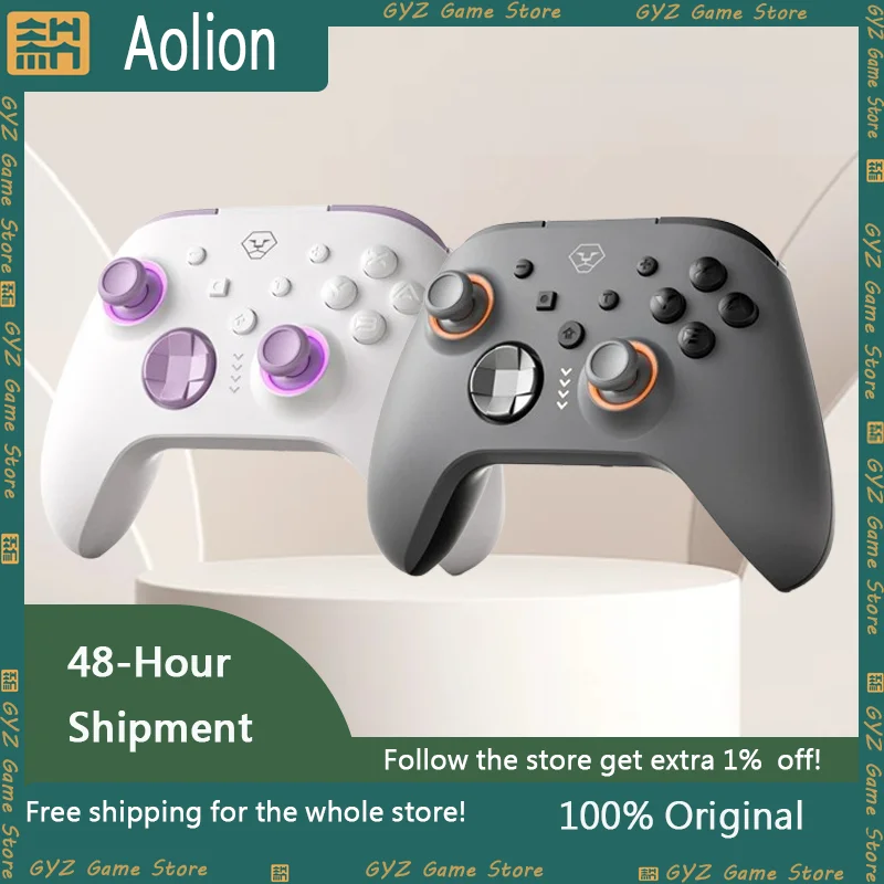 

Игровой контроллер Aolion беспроводной с вибрацией и Bluetooth, джойстик с триггером для холла, Тактический кнопочный переключатель для ПК, Android, IOS, праздничный подарок
