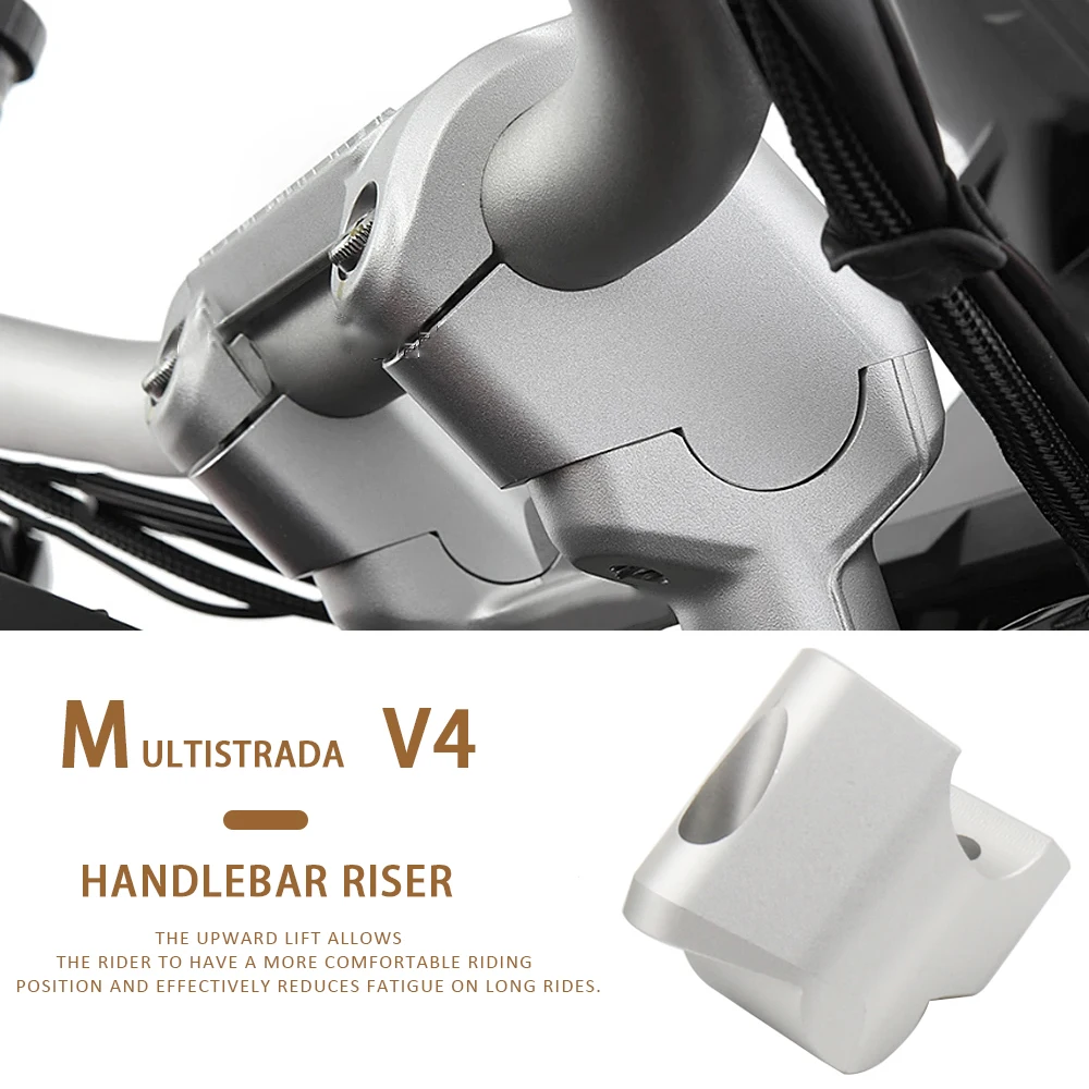 

For Ducati Multistrada V4 MULTISTRADA V4 New Handlebar Riser Motorcycle Handlebars Back Move Mount Accessories Silver