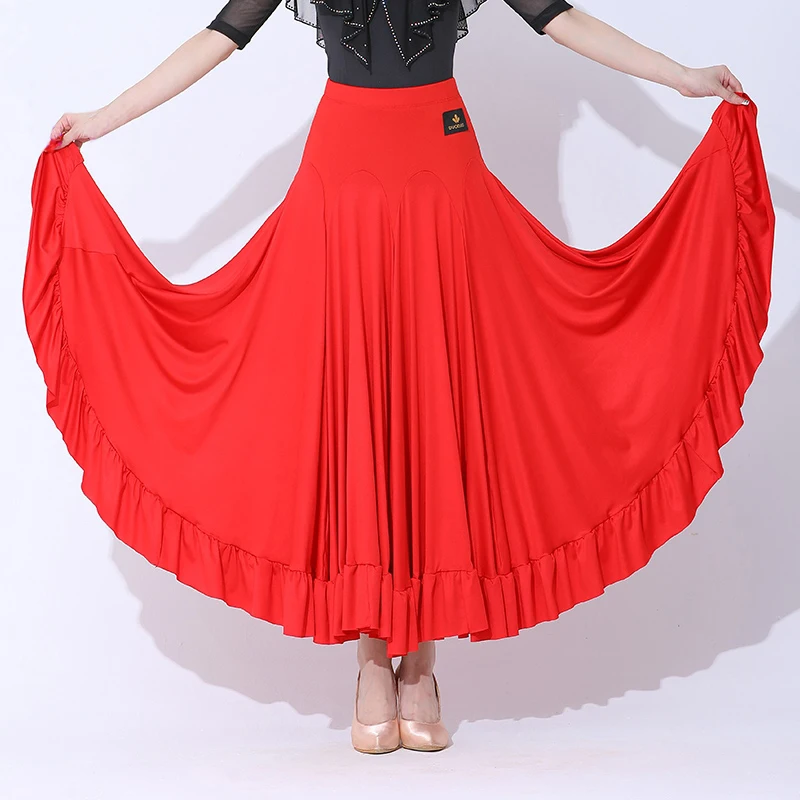 Ballroom Dance Dress for Women Competition Large Swing Skirt Flamenco Dress Spanish Dance Gypsy Skirt Waltz Stage Costumes XH556