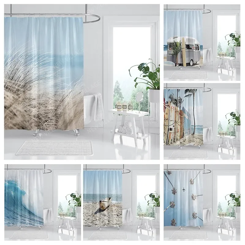 Waterproof fabric shower curtains Bathroom curtain accessories 180x200 Bath curtain for shower 240*200 nordic boho decoration