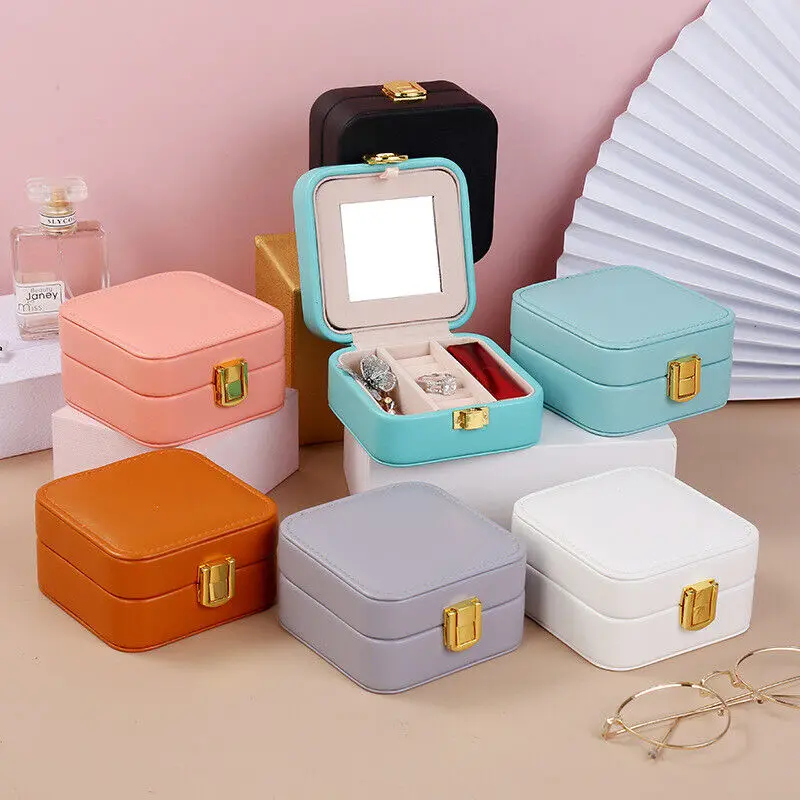 

Instagram Minimalist Jewelry Box Secure Jewelry Library Leather Jewelry Rack Mirror With Lock Storage Box And Easy To Carry