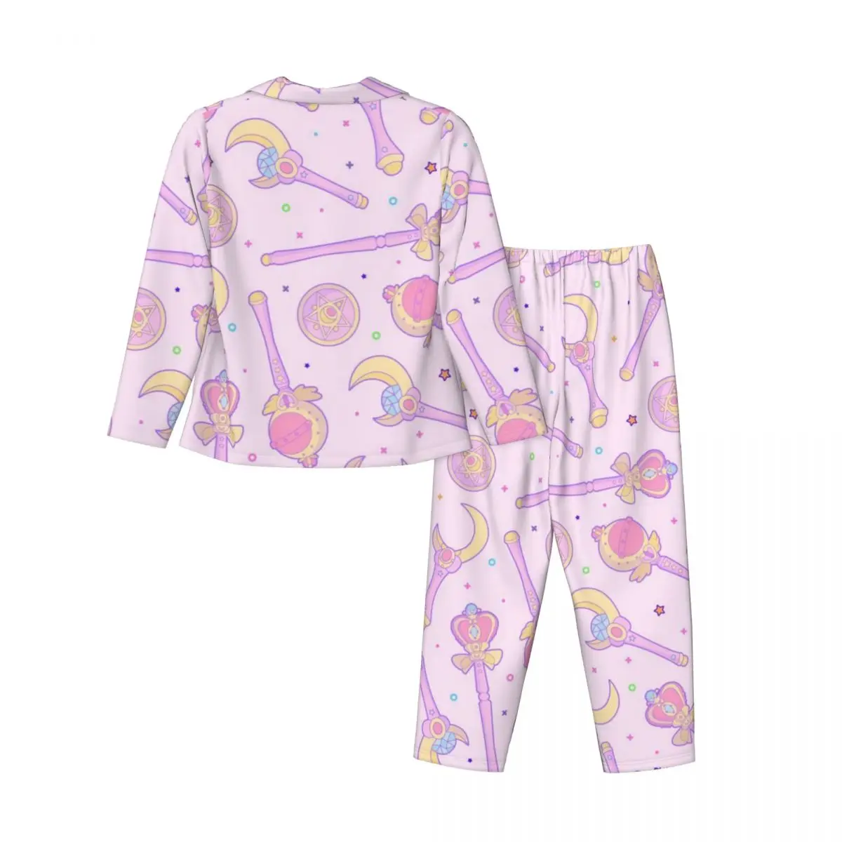 Sailor-Moon Women's Pajamas Set 2 Piece Set For Women Casual Long sleeve Suit