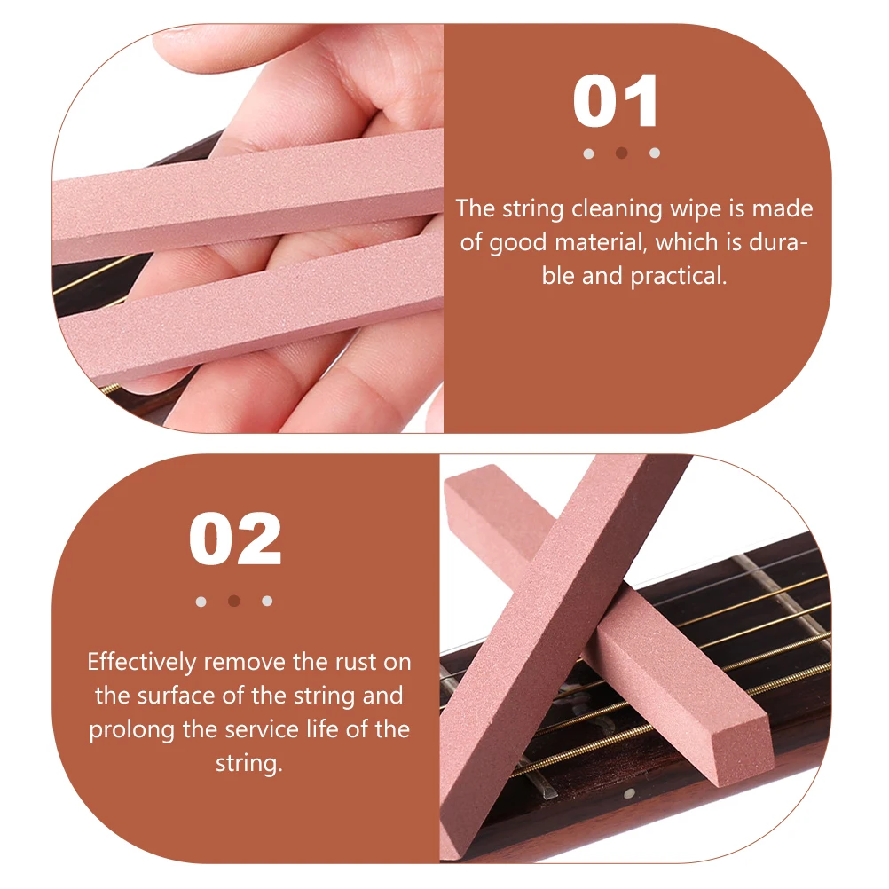 

4pcs Guitar Repair Tools String Cleaning Wipes Deoxidation Maintenance Kit Prevent Rust Eraser Pencil Brown Color Long Life