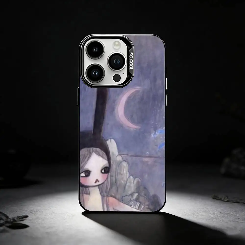 حافظة هاتف A-Art A-Aya T-Takano لهاتف iPhone 17,16,15,14,13,12,11 Plus,Pro Max,XS,حافظة هاتف فضية ملونة