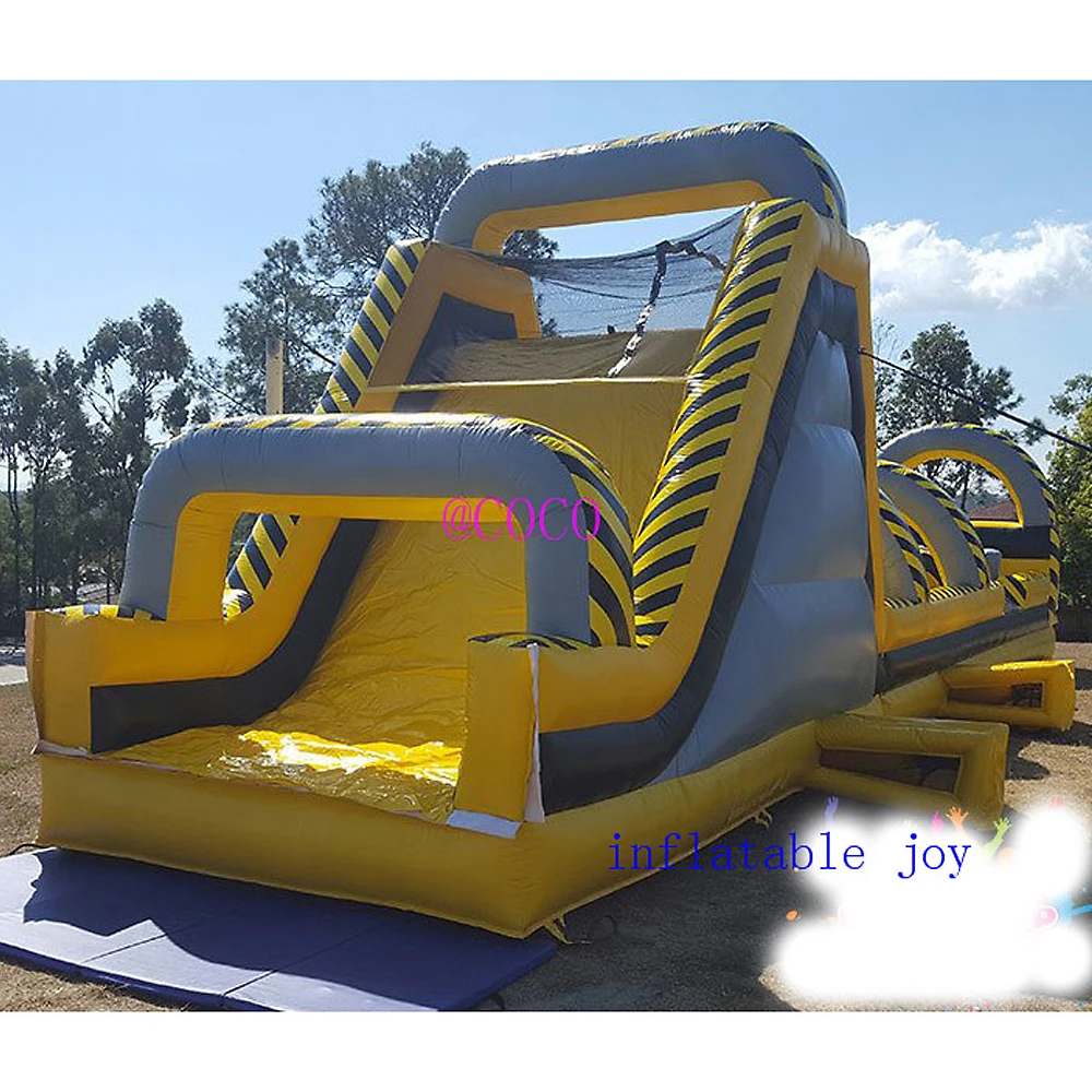 15x3m team work game inflatable obstacle course,giant commercial inflatable obstacle course games bouncy slides