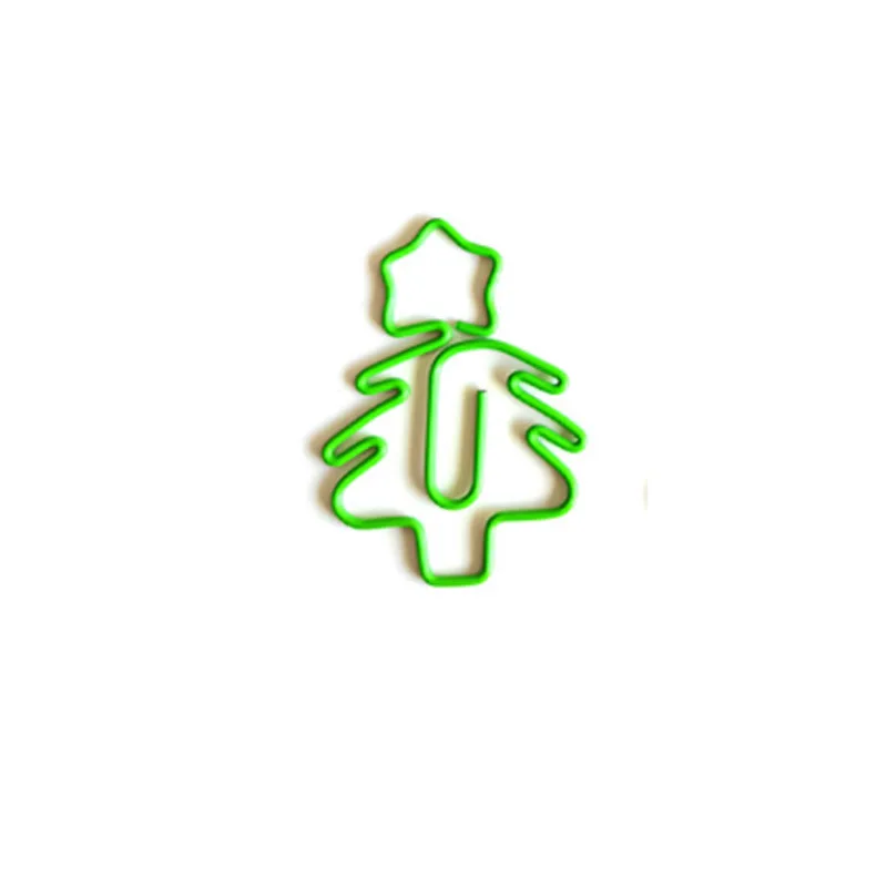 50/30pcs 크리스마스 트리 금속 소재 벨 엘크 모양 종이 클립 재미 있은 Kawaii 북마크 사무실 학교 편지지 마킹 클립