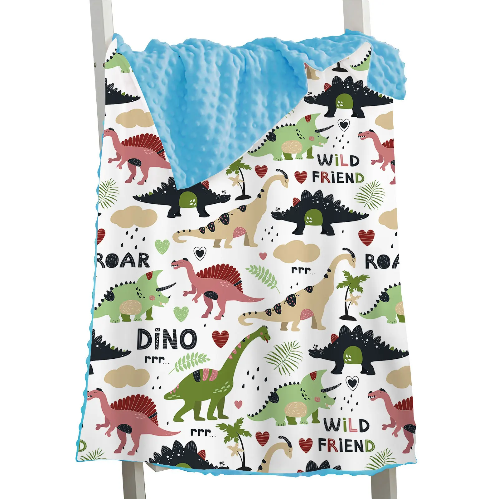 Imagem -05 - Macio Dinossauro Impressão Cobertor para Bebê Recém-nascido Swaddle Wrap Quente Jogue Cobertor para Cama Sofá Home Decor Infantil Presente de Aniversário