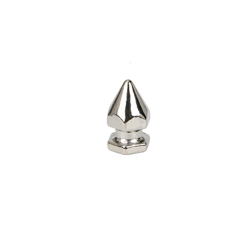 8*14mm 100sets Hexagonal Tower Type Cone Spots Zine Alloy Studs Leathercraft Rivets Bullet Spikes Punk Spike Rivets for Leather