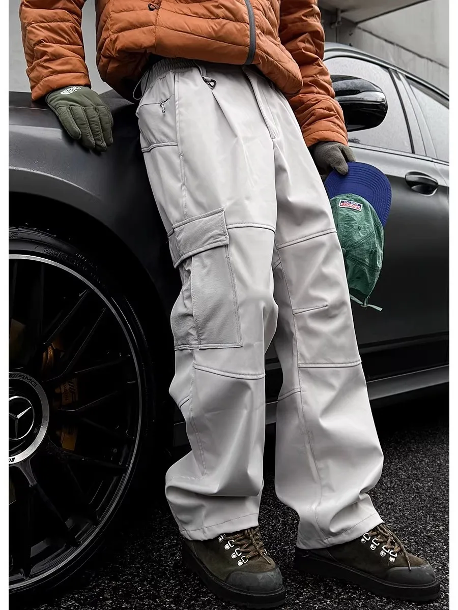 

Loose Fit Outdoor Work Trousers Men's Spring Autumn New Sle Soft ell Waterproof Skiing Snowboarding Functional Cargo Pants