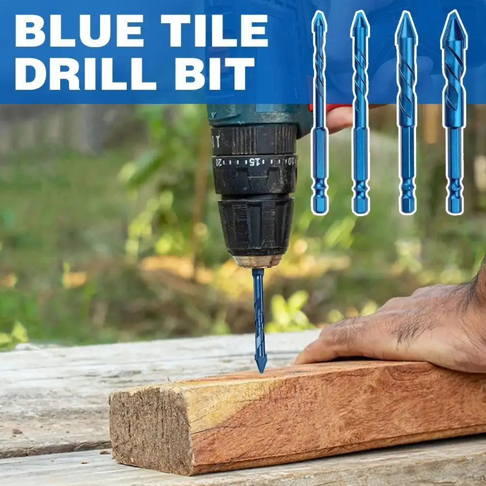 NEW High Quality 1PCS Blue Tile Drill Bit 6/8/10/12MM Eccentric Porcelain Ceramic Glass Wood Drill Bit Tool Accessories