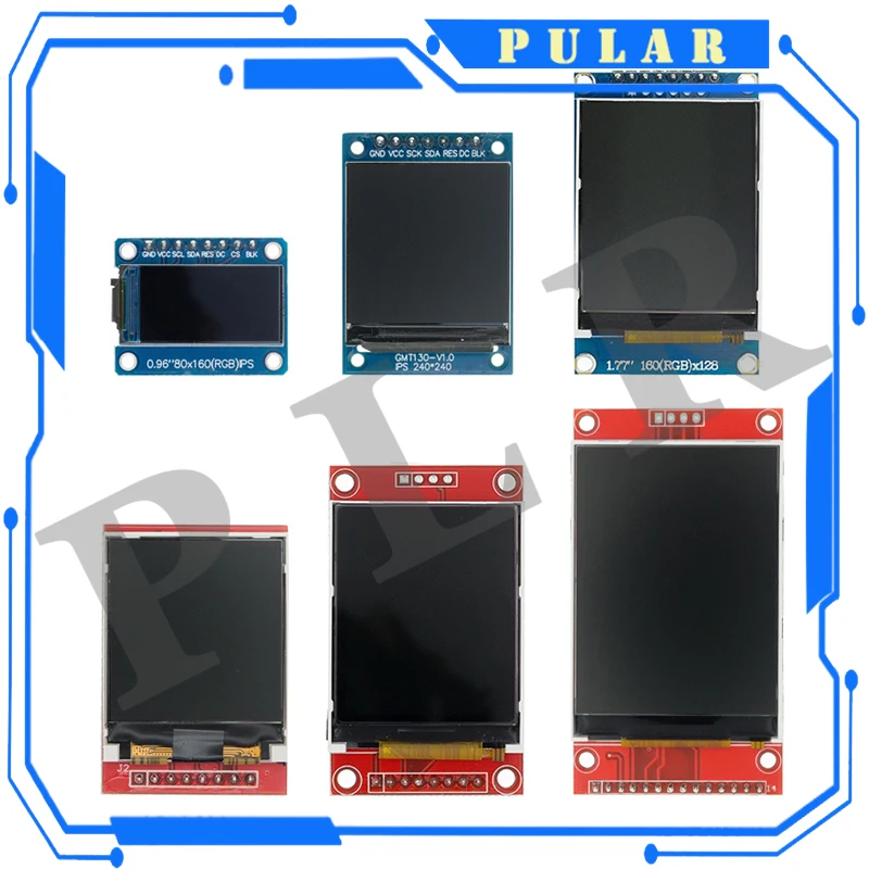 1pcs TFT Display 0.96 / 1.3 1.44 1.77 1.8 2.0 2.4 Inch IPS 7P SPI HD 65K Full Color LCD Module ST7735 Drive IC For Arduino