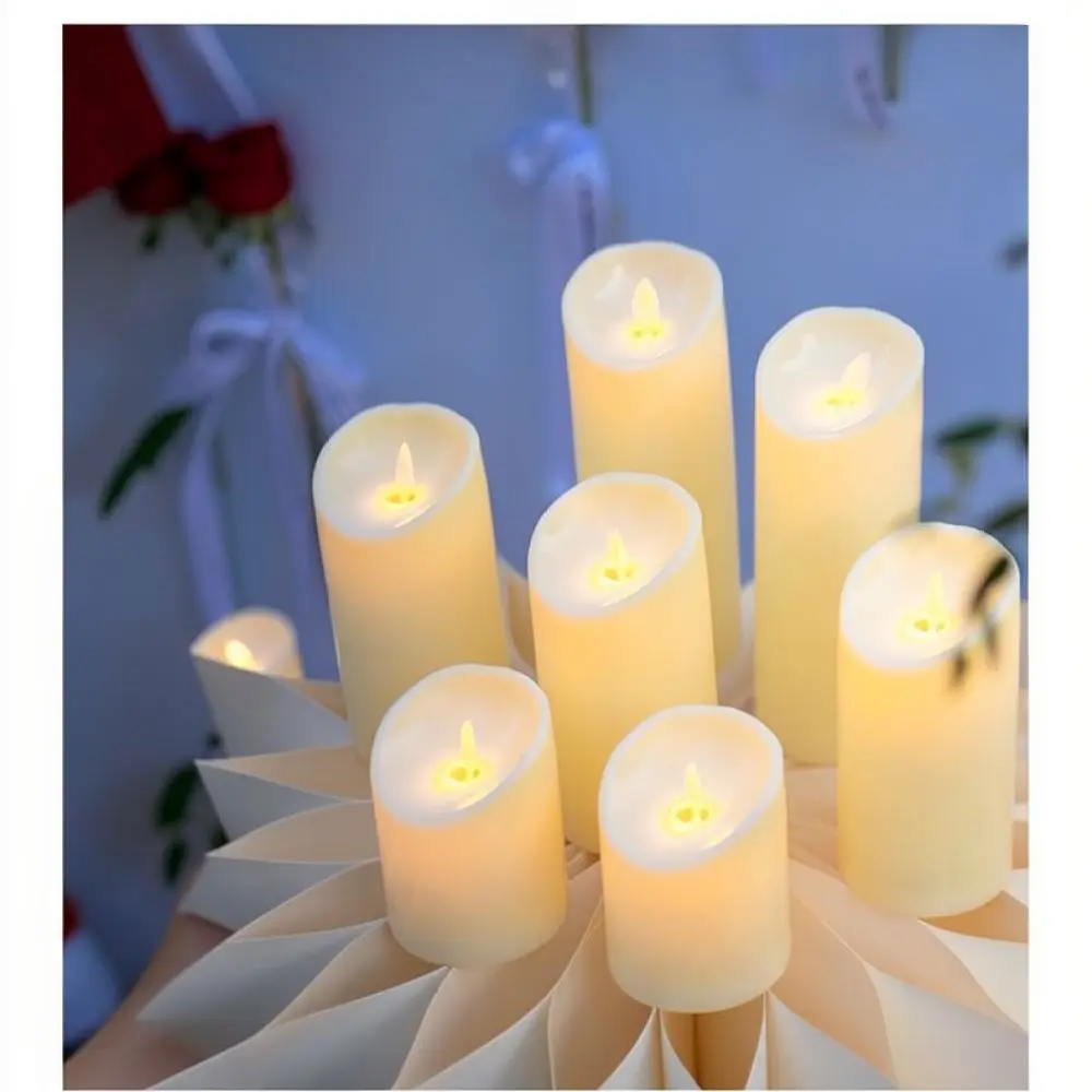 Rechargeable LED Flameless Candle Light Remote Control Flickering Electronic Lamp Wedding Party Home Decor Romantic Atmosphere